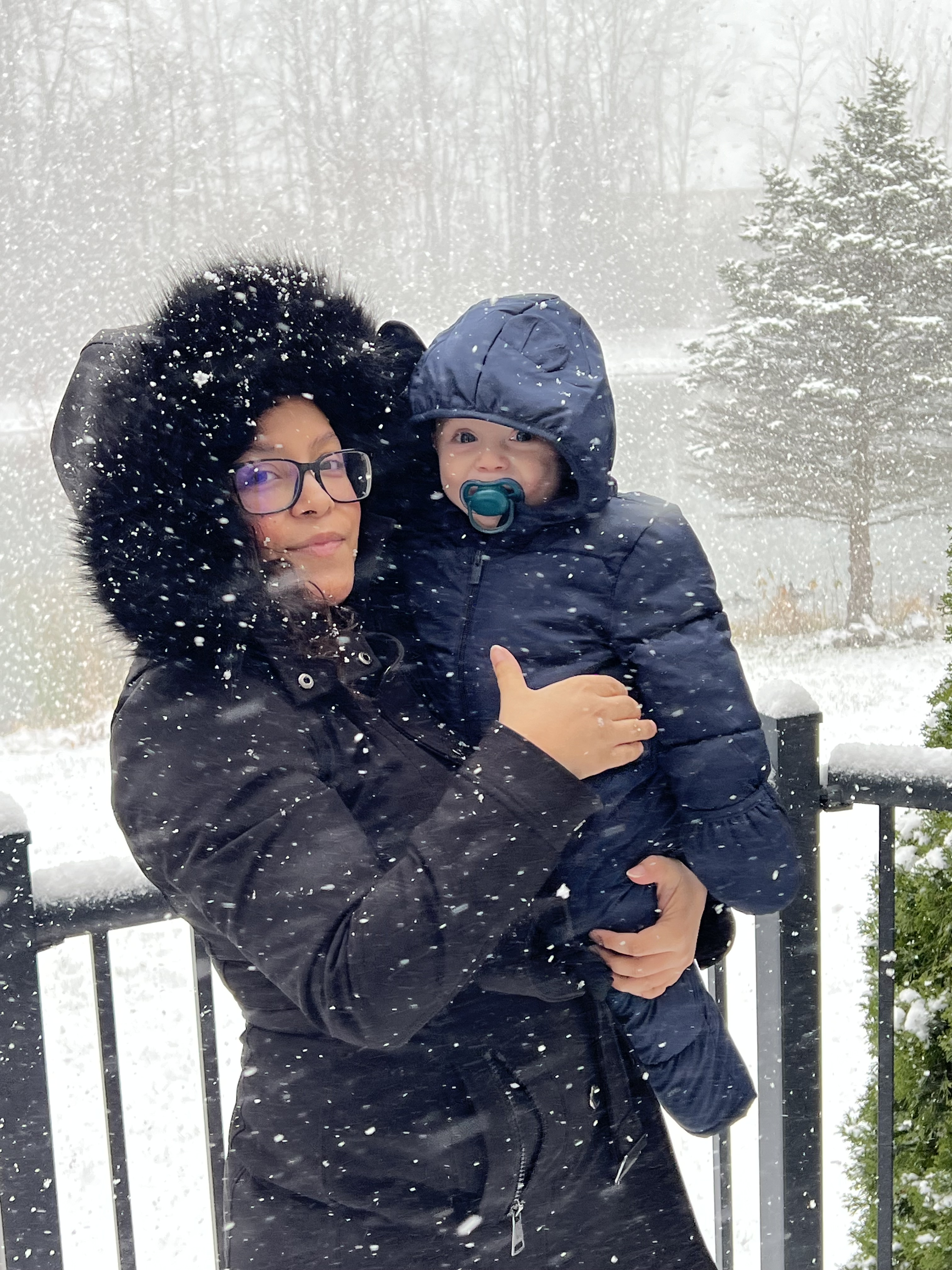 Isaac and I out in the snow